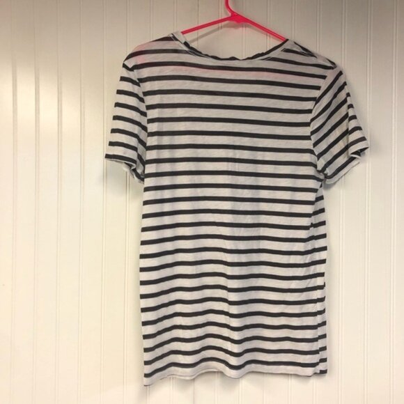 Victoria Secret Striped T-Shirt with Leopard Pocket Large - Picture 3 of 5
